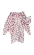 Dice Kayek Checkered Silk Blouse