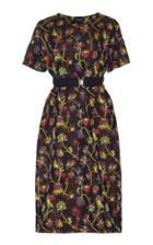 Derek Lam Floral Printed Cotton T-shirt Dress With Belt