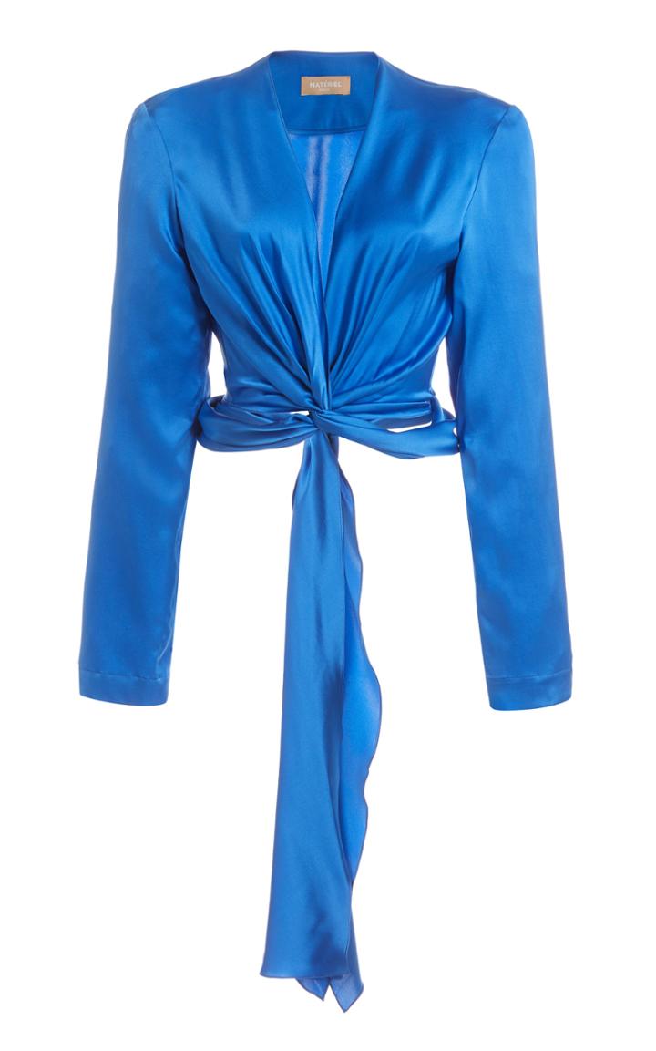 Moda Operandi Matriel Silk Satin Wrap-front Top