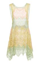 Alberta Ferretti Laced Cotton Mini Dress
