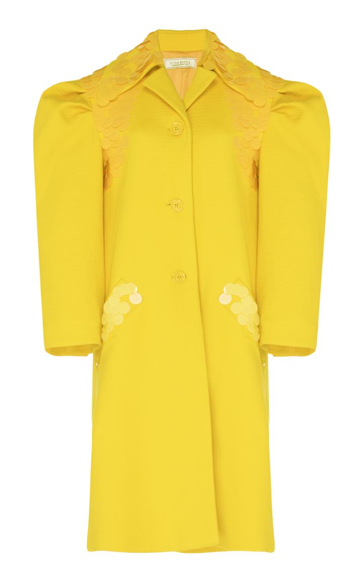 Nina Ricci Sequin Embroidered Honeycomb Coat