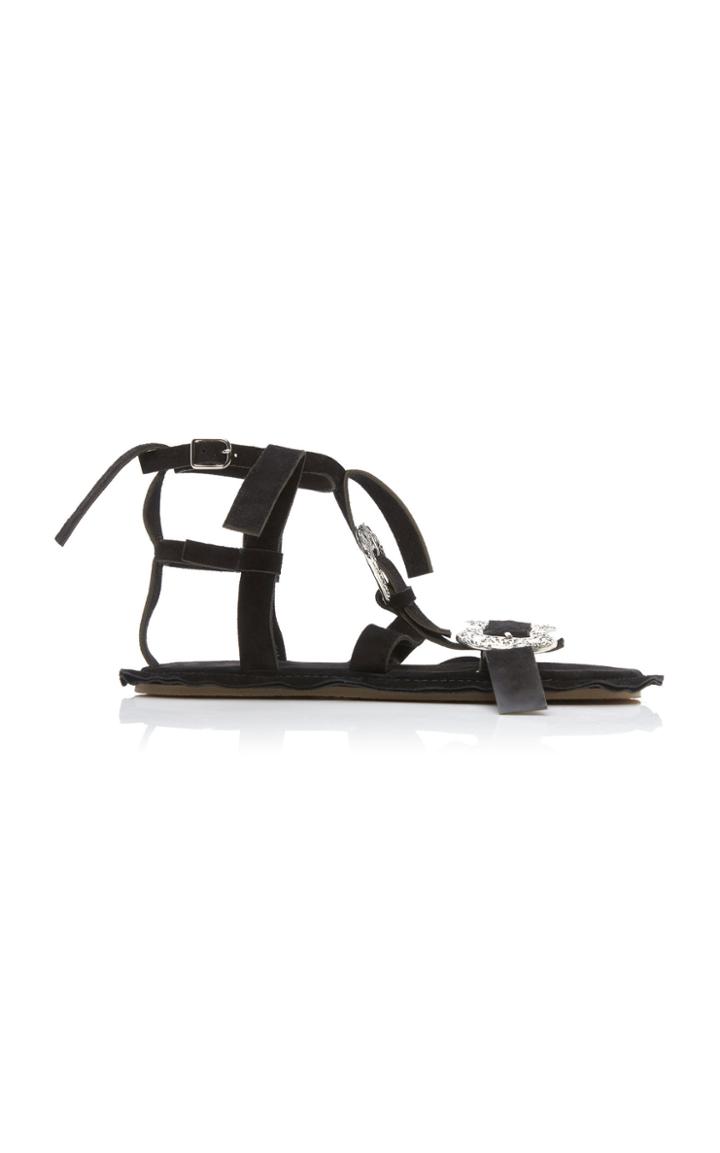 Acne Studios Bab Engraved-buckled Suede Sandals