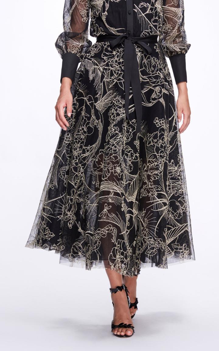Moda Operandi Marchesa Embroidered Organza Skirt