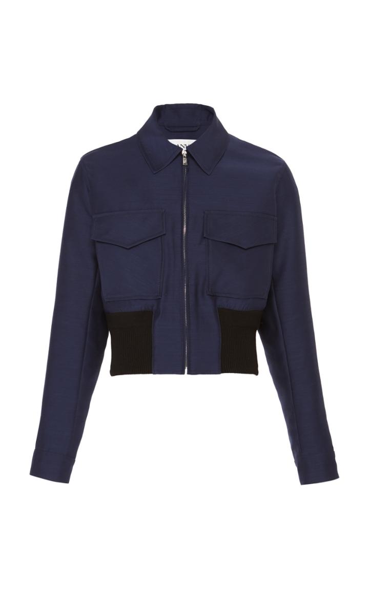 Lanvin Cropped Collared Bomber Jacket