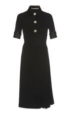 Alessandra Rich Knee Length Sabl Dress With Crystal Buttons
