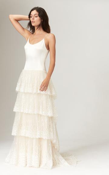 Savannah Miller Lilian Sequined Ballerina Silk Tulle Tiered Gown