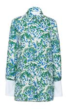 Victoria Victoria Beckham Floral-print Crepe Shirt Size: 6