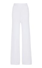 Alessandra Rich Wide-leg Cotton Pointelle-knit Pants