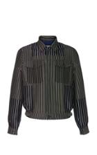 Alexander Mcqueen Striped Cotton-blend Jacket Size: 48
