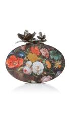 Thale Blanc Jacquard Oval Bloom Clutch