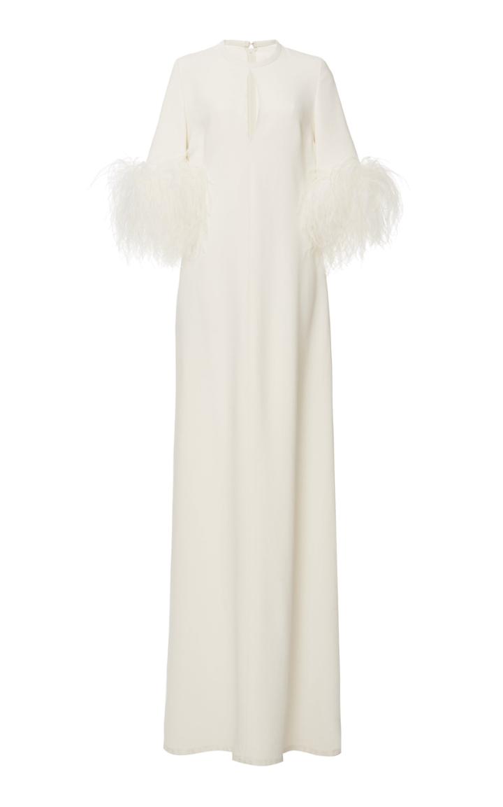 Elie Saab Feather Embellished Cady Gown