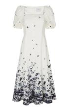 Erdem Mariona Puff-sleeve Cotton Midi Dress