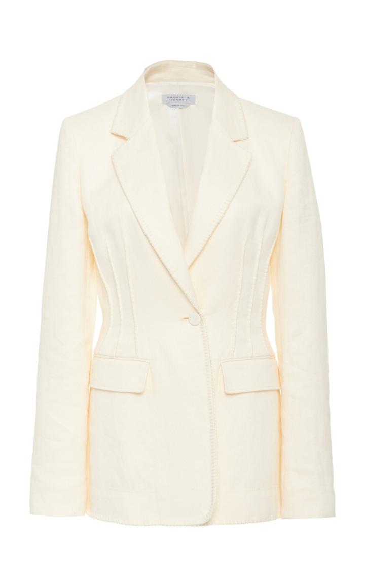 Moda Operandi Gabriela Hearst Minos Thread-embroidered Linen Blazer Size: 36