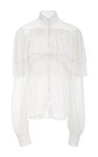 Rodarte Polka Dot Long Sleeve High Neck Blouse
