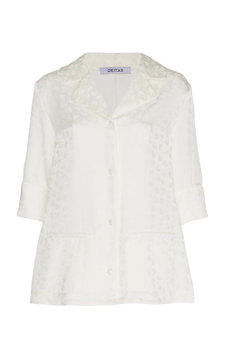 Moda Operandi Deitas Jing Jacquard Silk Top Size: 38