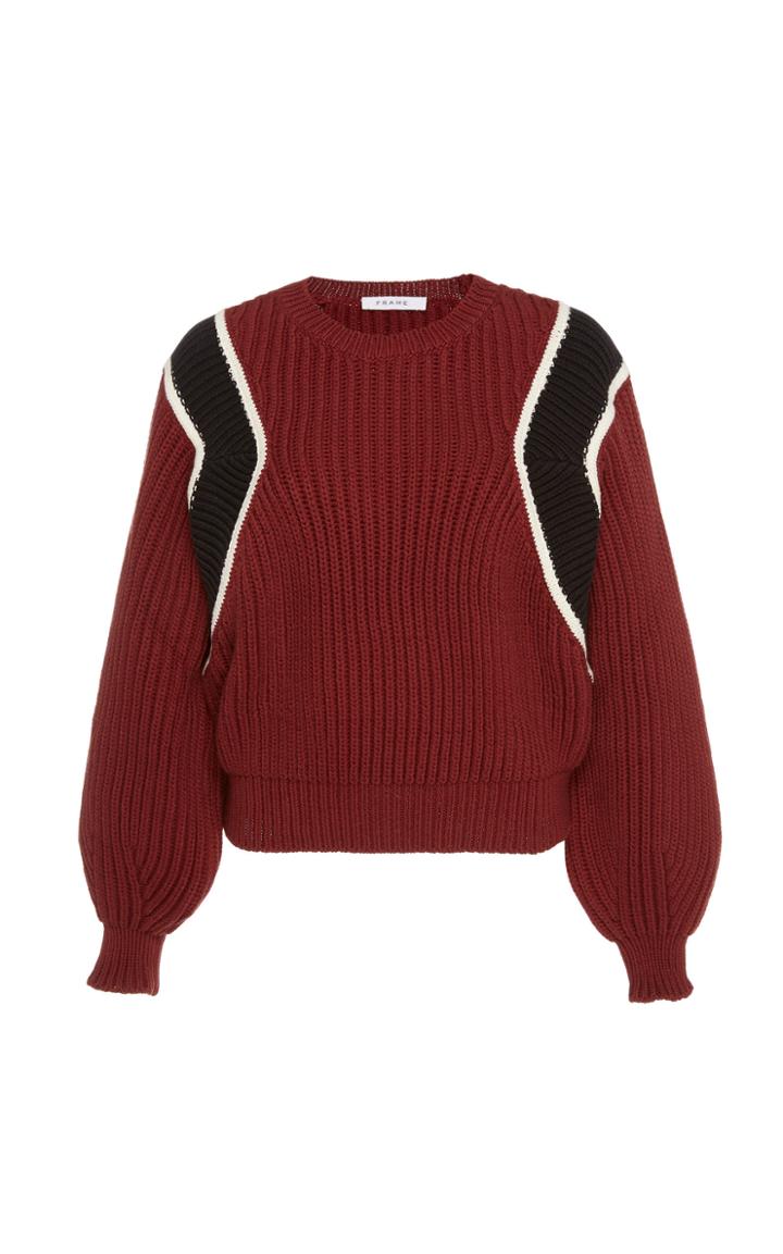 Frame Balloon-sleeve Cotton-blend Cropped Sweater