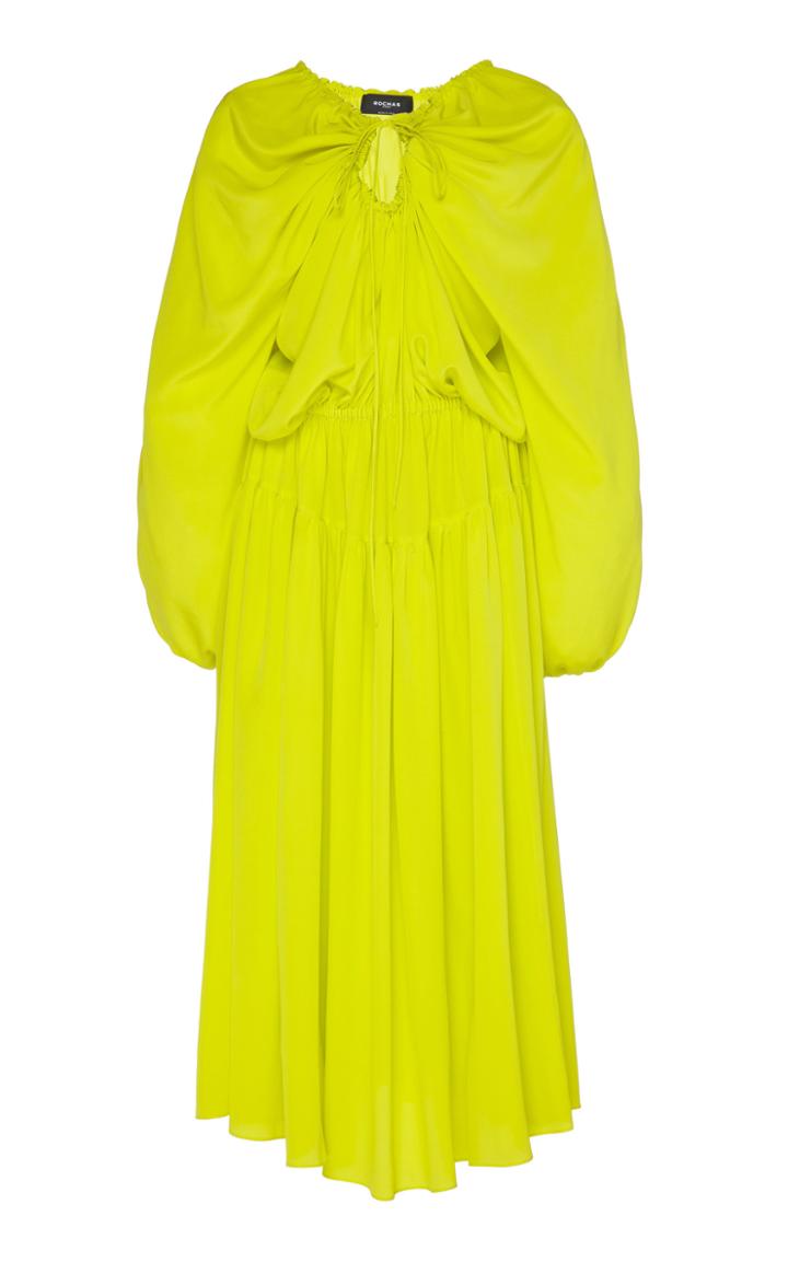 Moda Operandi Rochas Draped Keyhole Silk Dress Size: 40