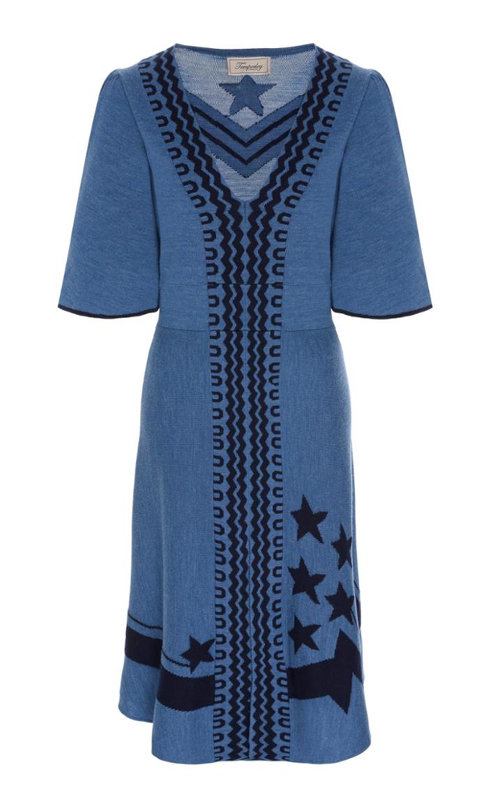 Temperley London Loren Embroidered Wool Dress