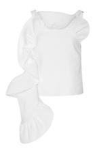 Rachel Comey Ruffled One-shoulder Cotton-blend Top