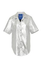 Moda Operandi Simon Miller Dade Lacquer-finish Button Down Shirt Size: Xs