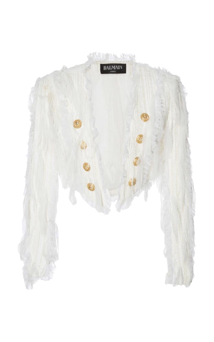 Balmain Frayed Cropped Jacket