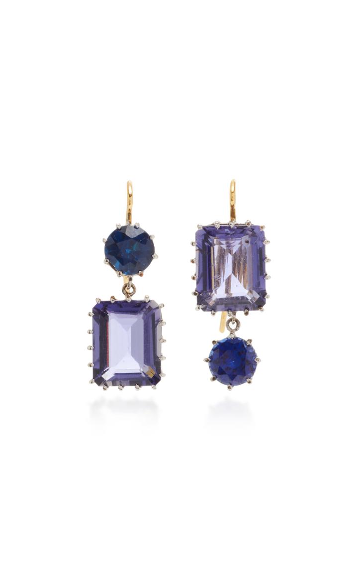 Renee Lewis One-of-a-kind Sapphire And Quartz Earrings