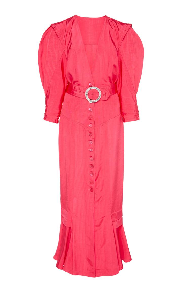 Attico Moire Belted Dress