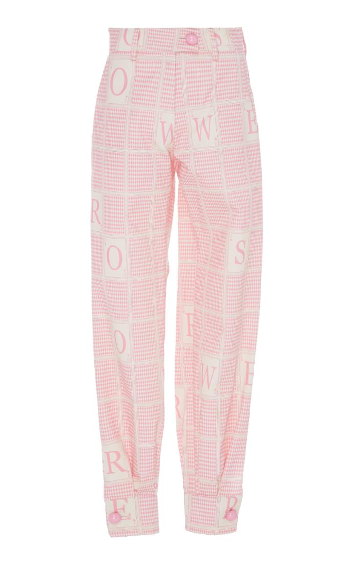 Rowen Rose Logo-printed Puffy Denim Pants