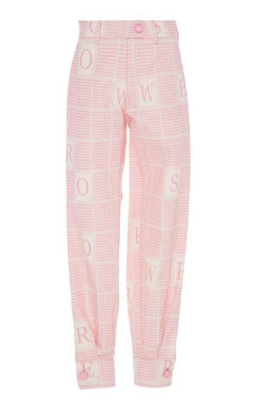 Rowen Rose Logo-printed Puffy Denim Pants