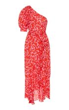 Veronica Beard Vie One-shoulder Printed Maxi Dress