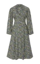 Zac Posen Printed Below The Knee Cotton Dress