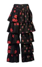 Simone Rocha Floral Embroidered Frill Front Neoprene Trousers