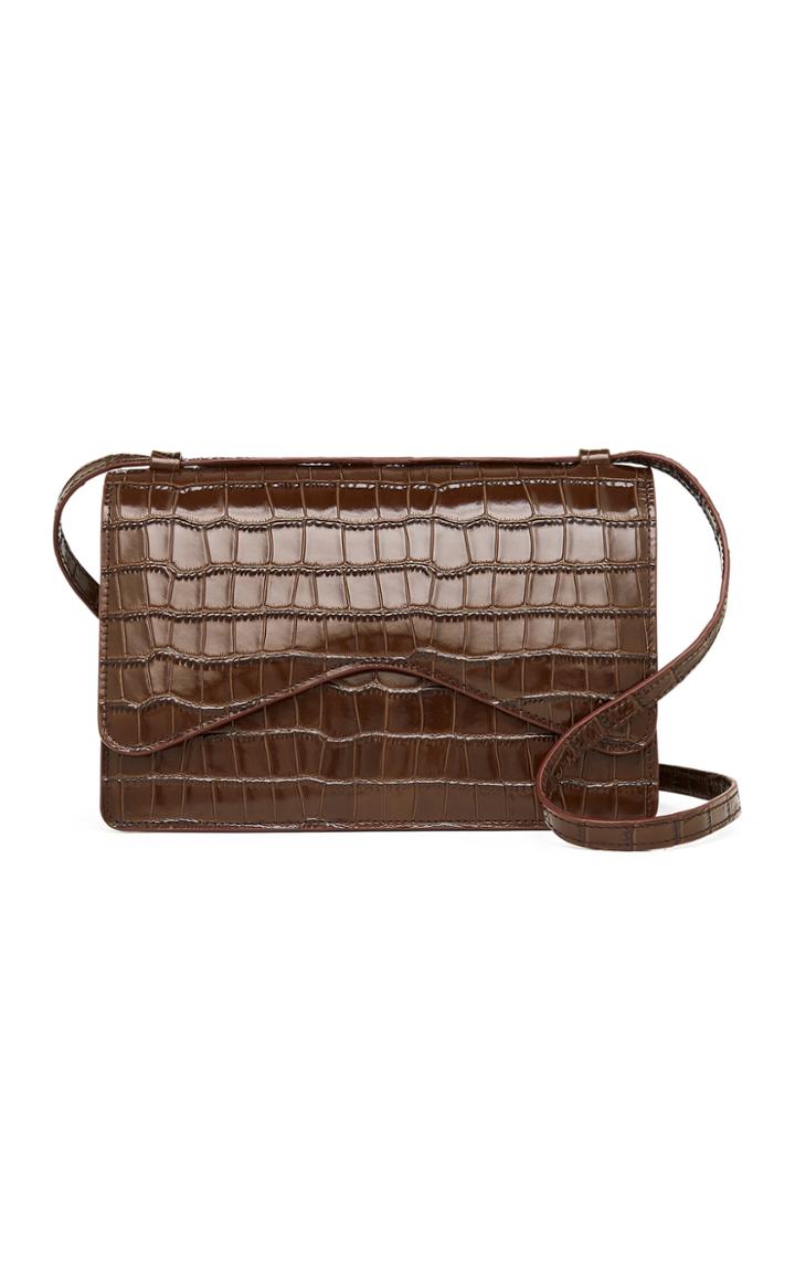 Rylan Croc-effect Geometric Leather Shoulder Bag