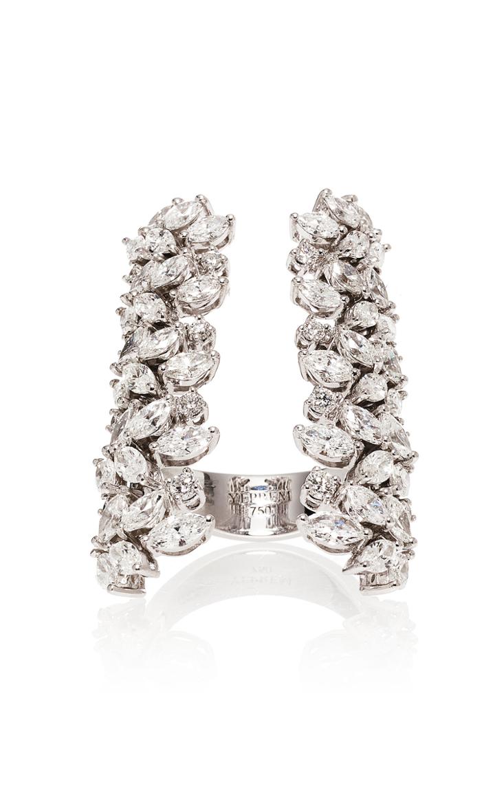 Moda Operandi Yeprem Wreath Frame 18k White And Diamond Ring