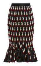 Moda Operandi Rodarte Bead-embellished Satin Midi Skirt