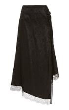 Moda Operandi Preen By Thornton Bregazzi Riho Asymmetric Lace-trimmed Silk Skirt Siz