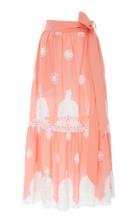 Miguelina Georgia Lace-paneled Cotton Maxi Skirt