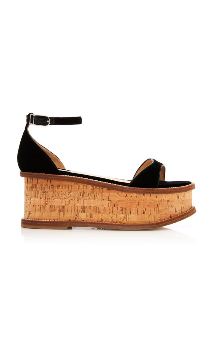 Moda Operandi Gabriela Hearst Cyrene Velvet Flatforms Size: 35