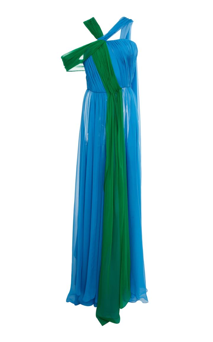 Prabal Gurung Elisabeth Off The Shoulder Twist Plisse Gown