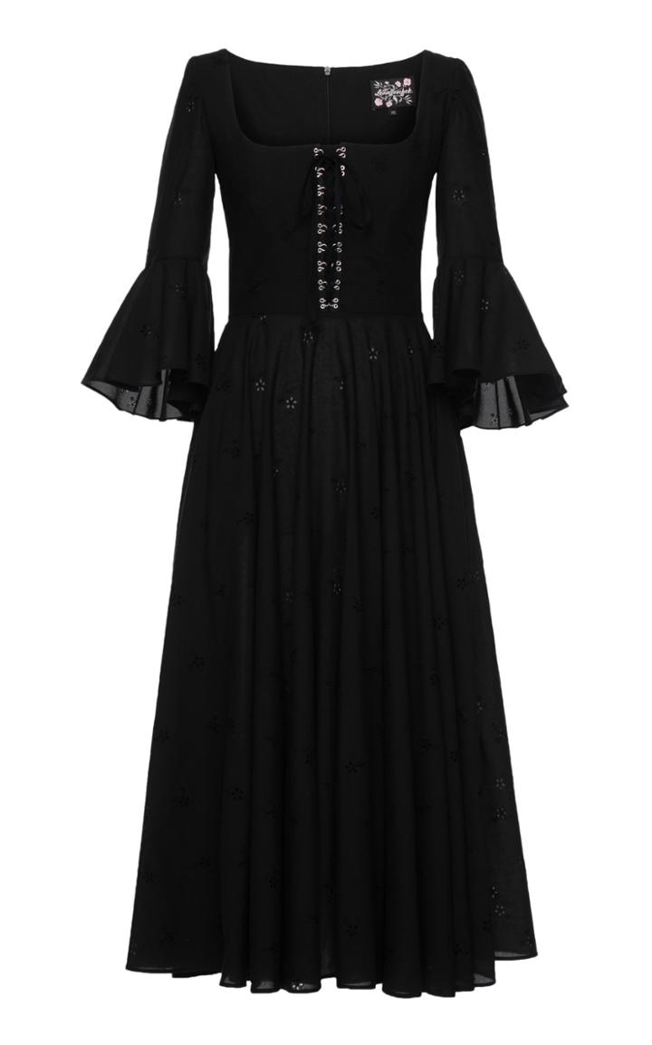 Lena Hoschek Gwendolyn Cotton Flare Sleeve Dress