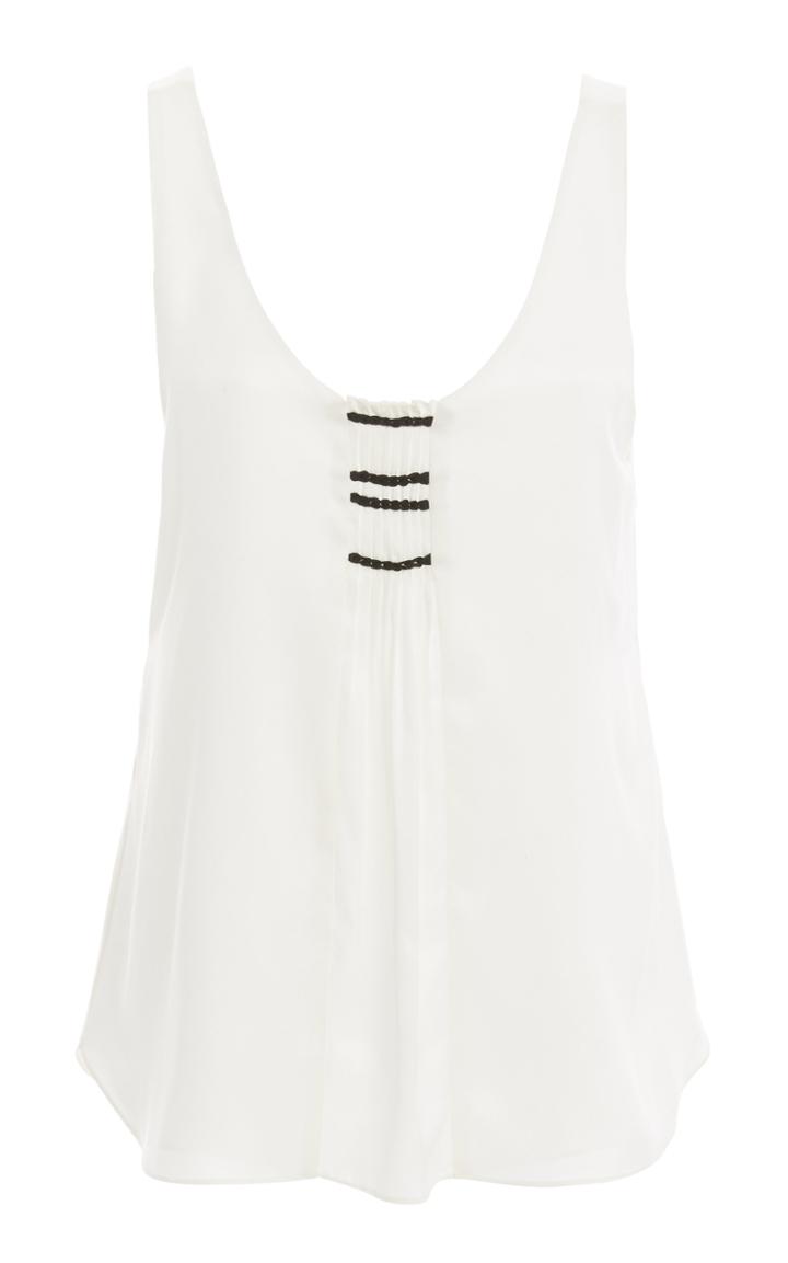 Moda Operandi Gabriela Hearst Gloria Smocked Silk-twill Top