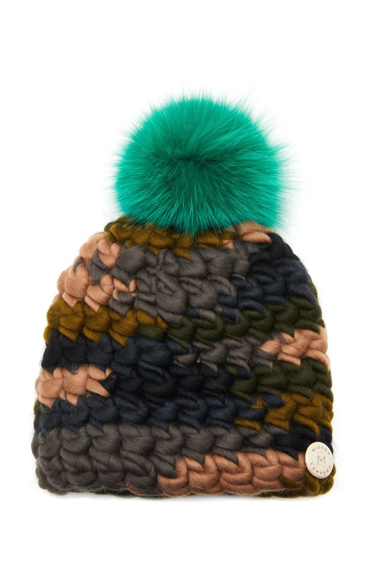 Mischa Lampert Exclusive Pomster Children's Fur-topped Wool Beanie