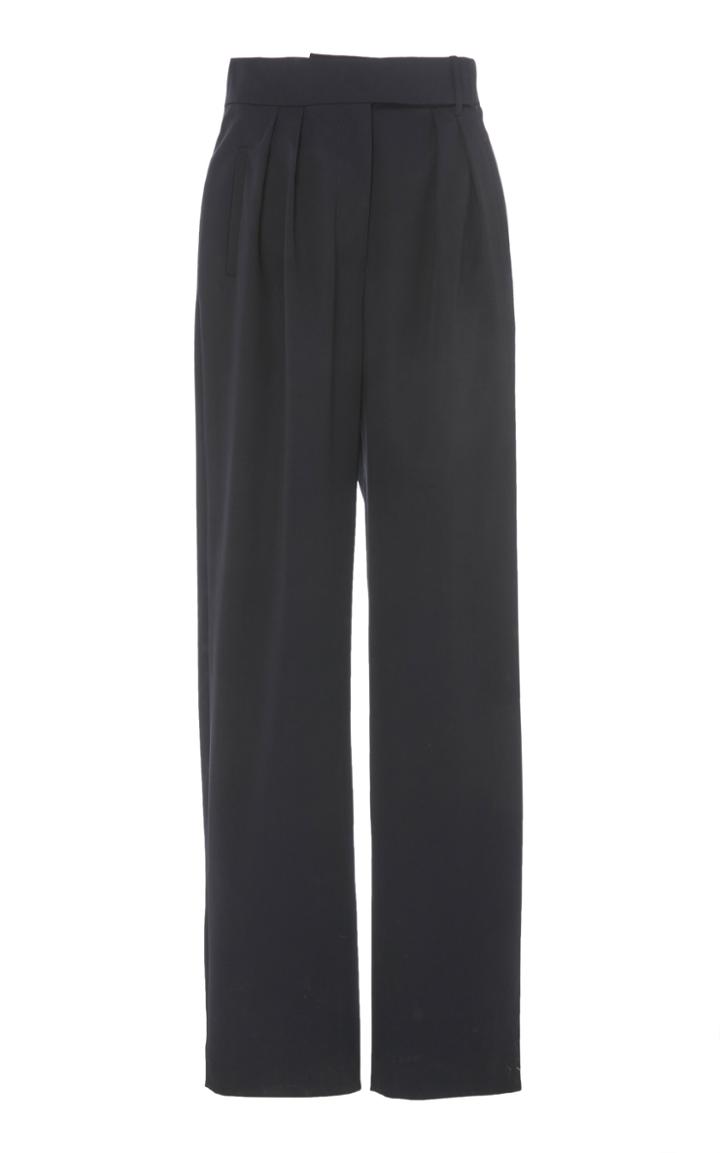 Delpozo Pleated Virgin Wool Wide-leg Pants