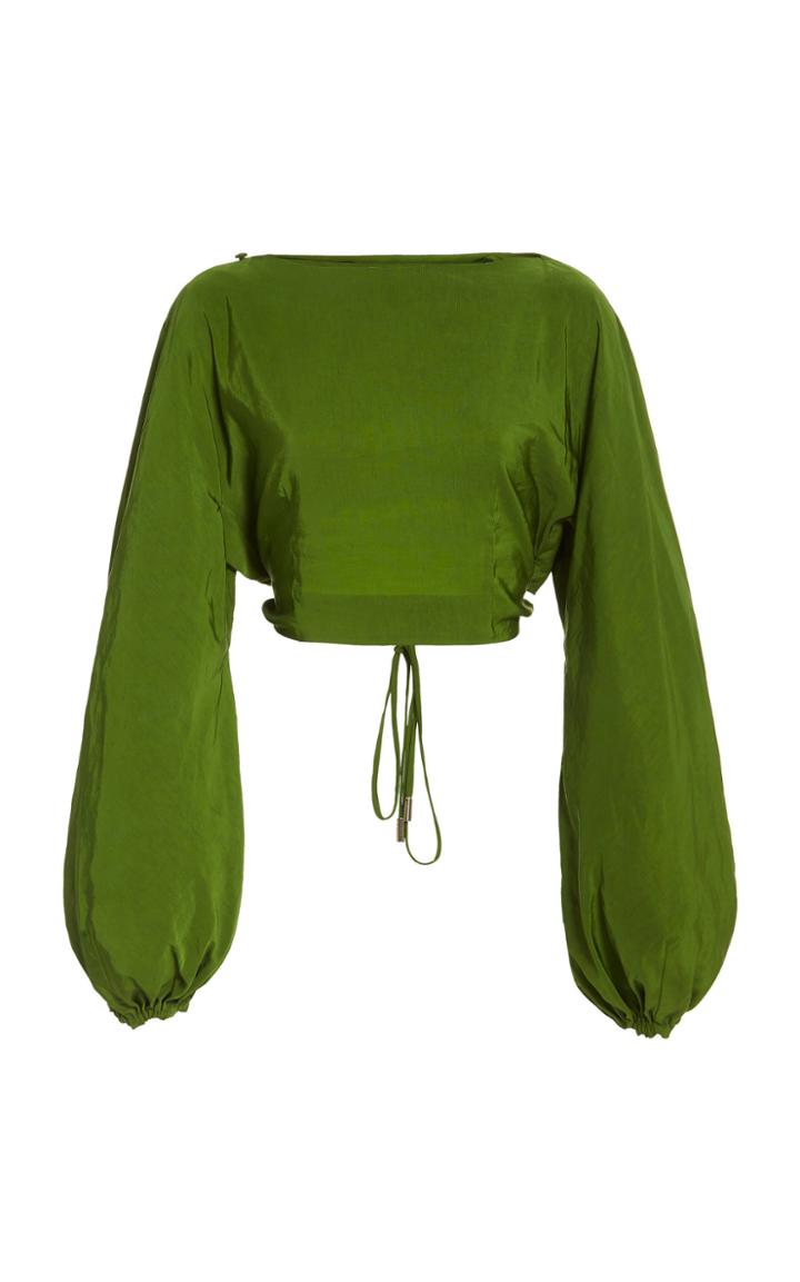 Cult Gaia Sophia Long Sleeve Cropped Top