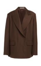 Emilia Wickstead Mallory Virgin Wool Gabardine Peaked Lapel Blazer