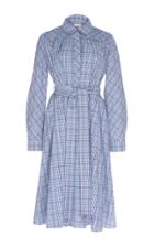 Dice Kayek Long Sleeve Plaid Shirt Dress
