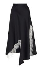 Christopher Esber Dual Split Lattice Lace Satin Skirt