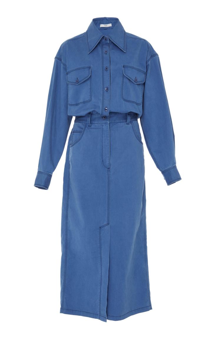 Tibi Washed Indigo Twill Dress