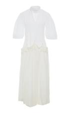 Jil Sander Milan Draped Cotton Midi Dress