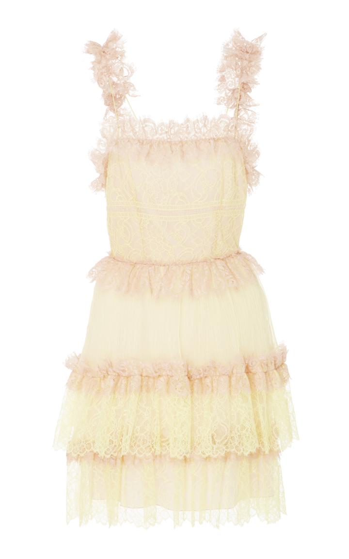 Blumarine Tiered Lace Mini Dress